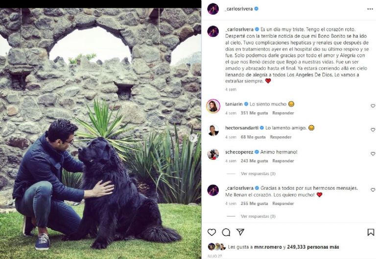 Hace un mes falleció el perrito de Carlos