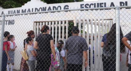(FOTOS) Cajeme: Infraestructura de escuela Juan Maldonado G. impide regreso a clases; niños van 2 horas