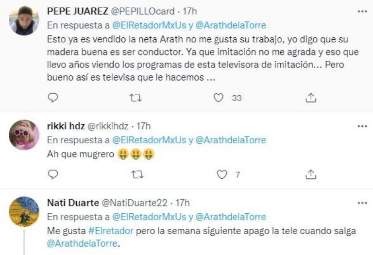 comentarios contra Arath