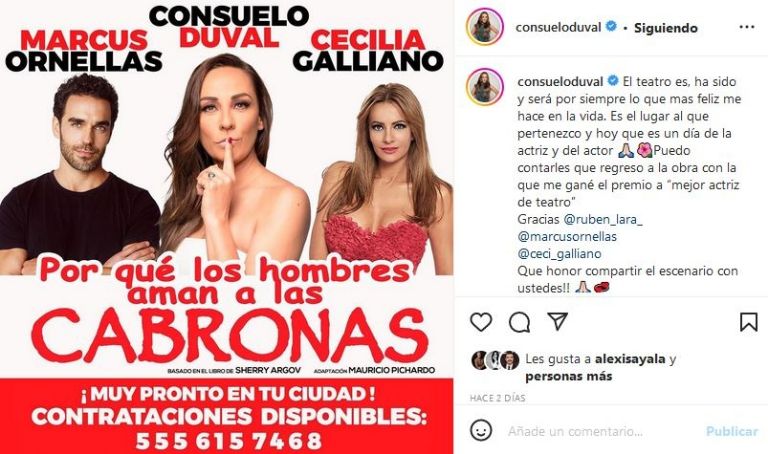 Consuelo Duval estrena obra de teatro