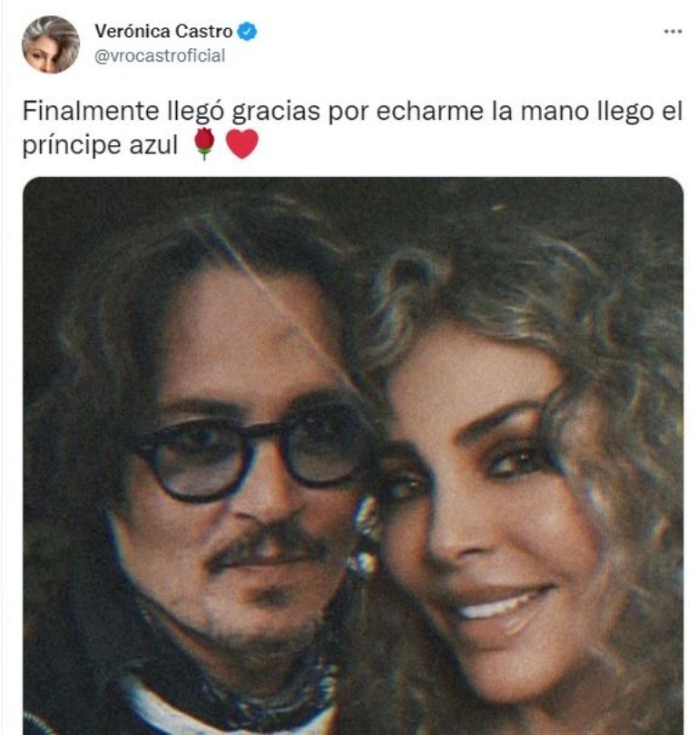 Verónica Castro con Johnny Depp