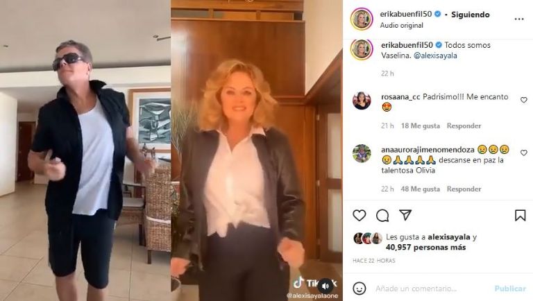 Erika Buenfil y Alexis Ayala hacen tributo a 'Vaselina'