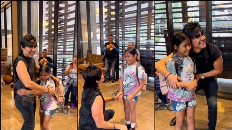 Adrián Uribe se reúne con una fan