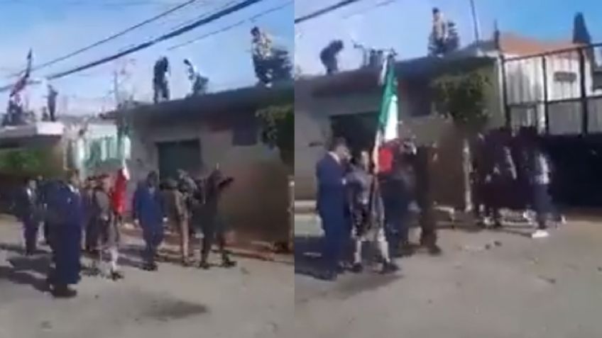 Le avientan huevos y hasta botellas a la alcaldesa de Tlaxcala durante desfile militar