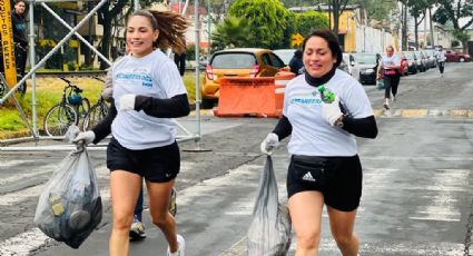 ¡Corriendo y recogiendo! Con competencia buscan calles limpias en la Miguel Hidalgo