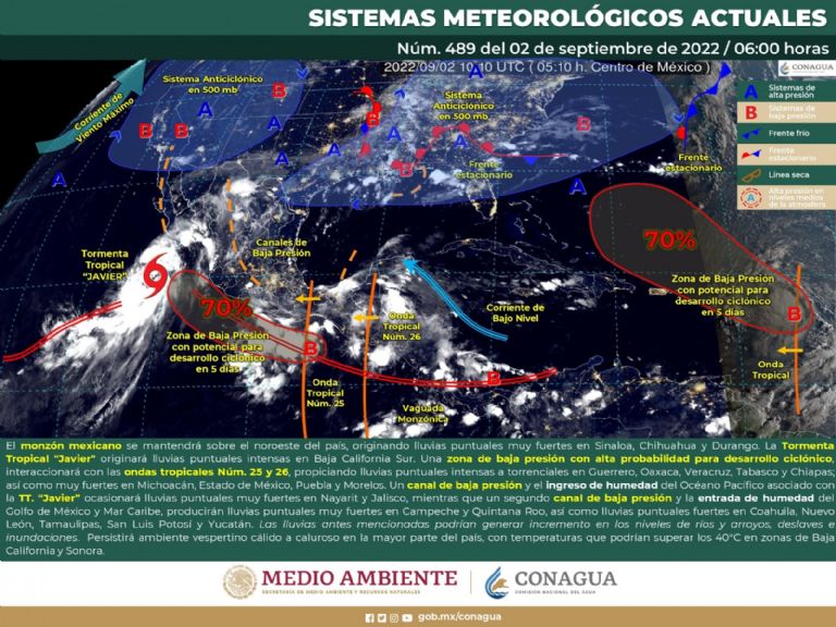 Conagua informa sobre tormenta tropical 'Javier'. Foto: Twitter