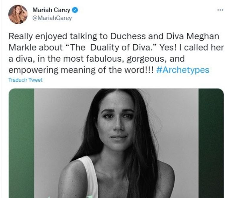 Mariah Carey explica por qué llamó 'diva' a Meghan Markle