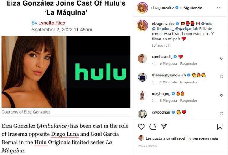 Eiza González anuncia su regreso a México