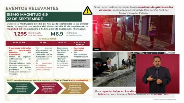 CNPC informa sobre sismo de esta madrugada. Foto: Gobierno de México