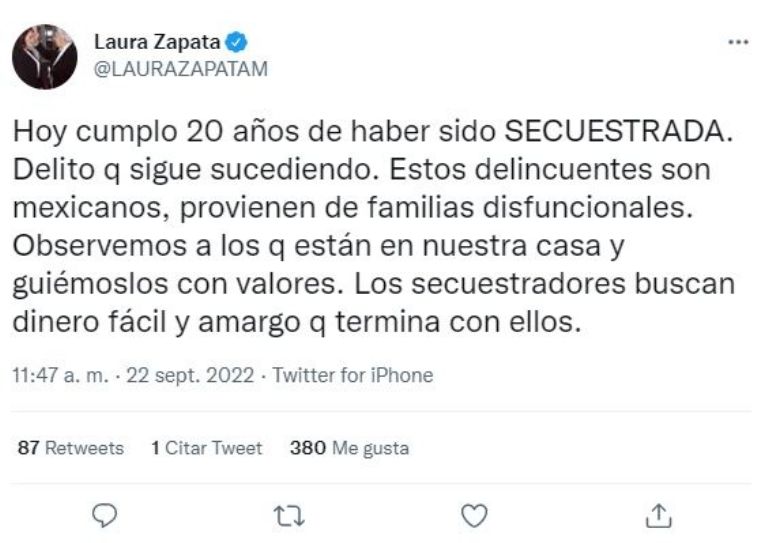 Tuit de Laura Zapata