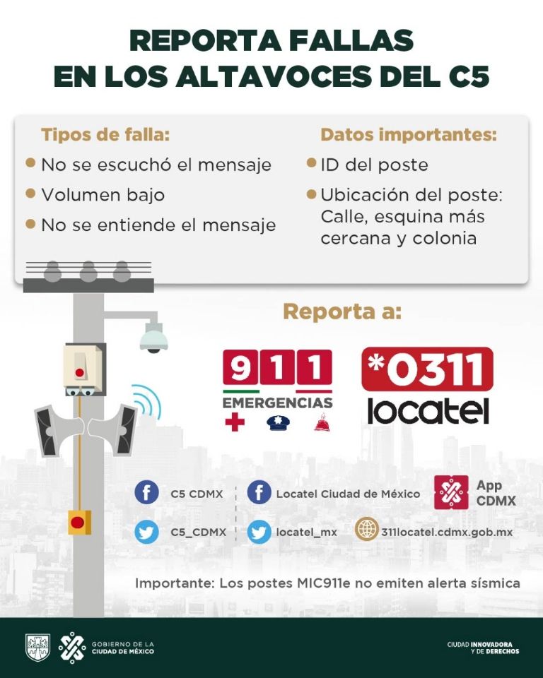 reporta altavoces fallidos