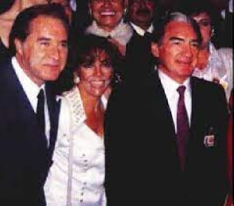 Verónica Castro junto a Emilio Azcárraga Milmo