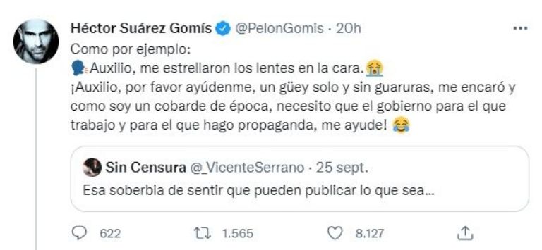 Retuit de Héctor Suárez