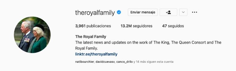 Redes sociales Casa Real Londres 