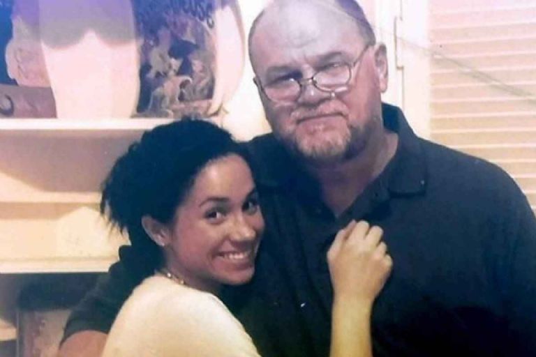 Fotografía de Meghan Markle y su papá