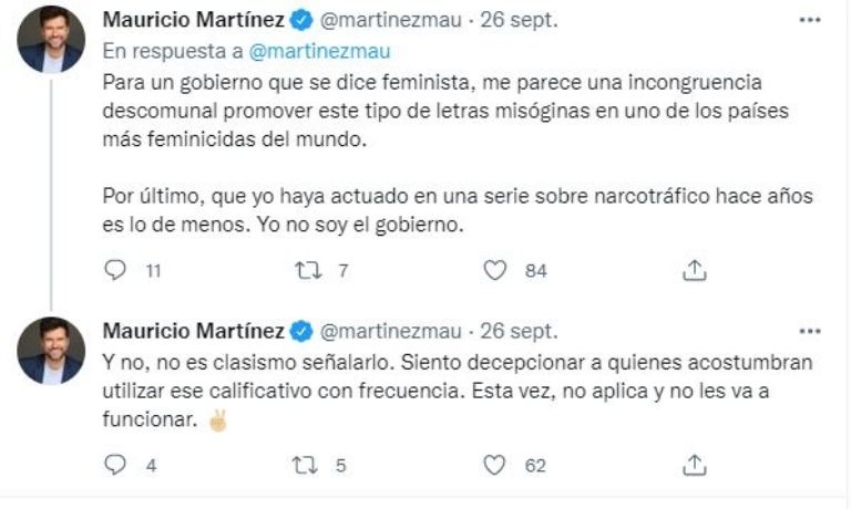 Tuit de Mauricio Martínez