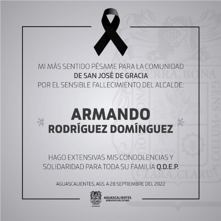 Lamentan muerte del alcalde Armando Rodríguez Domínguez  Foto: Twitter