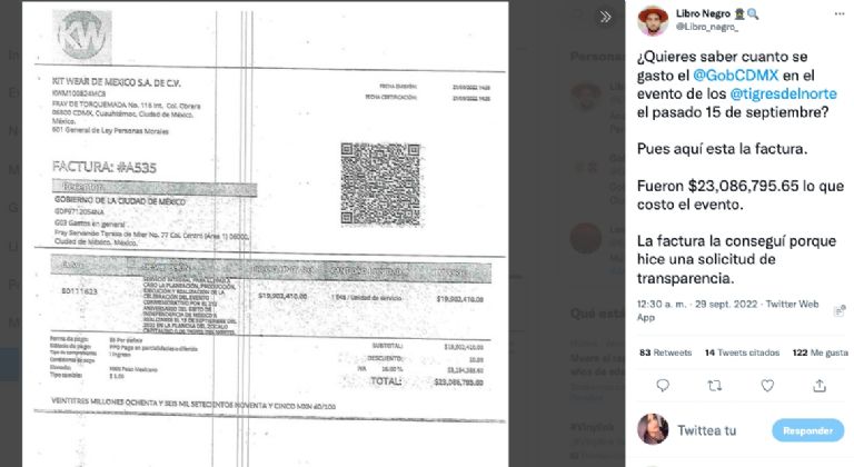 Factura Tigres del Norte 