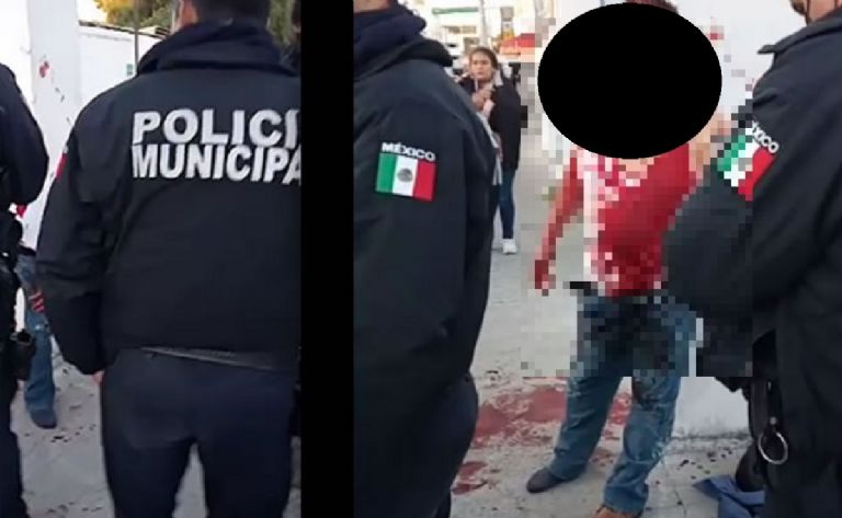 Un hombre fue brutalmente golpeado en Puebla. Foto: Twitter