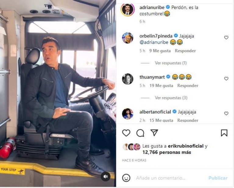 Adrián Uribe como chofer de autobús en EU