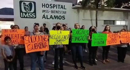 Manifestantes toman las calles de Álamos exigiendo atención para combatir al dengue