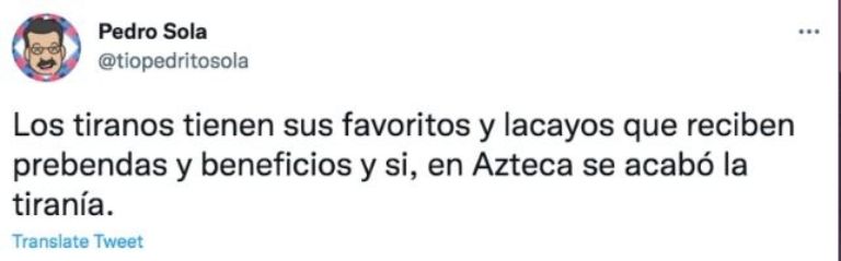 Tuit de Pedro Sola
