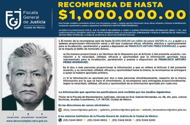Recompensa Fiscalía CDMX 