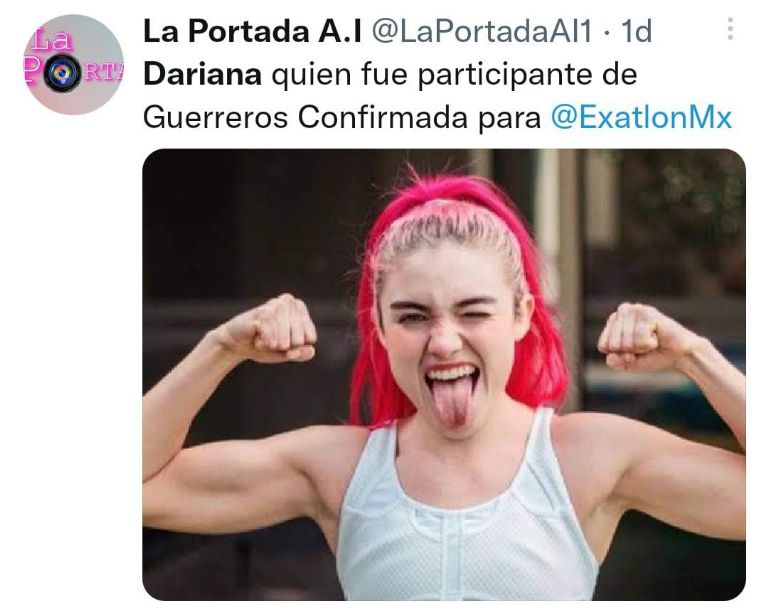 Dariana estaría en Exatlón México
