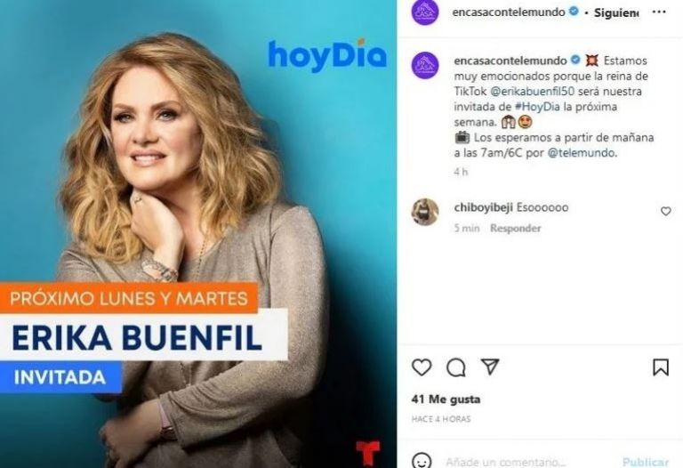 Anuncio de que Erika Buenfil llega a Telemundo