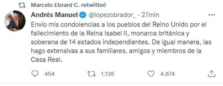 Publicación de Andrés Manuel López Obrador
