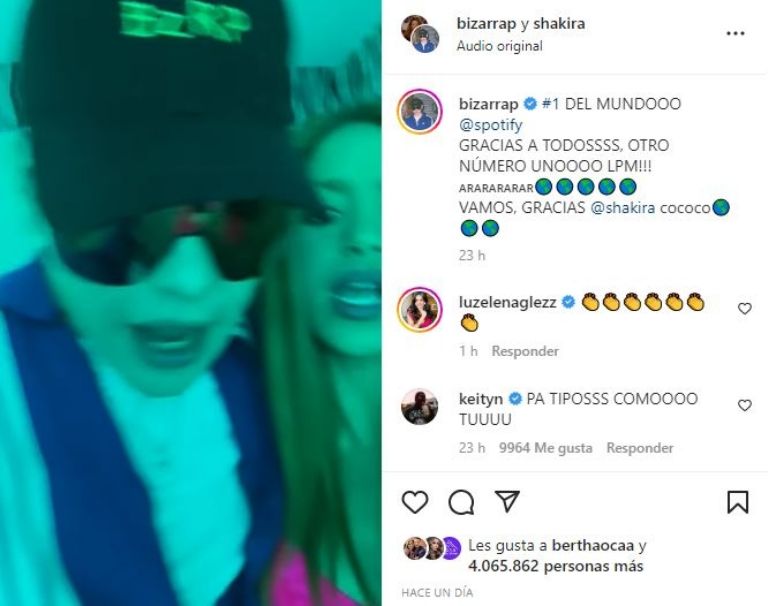 Publicación de Bizarrap