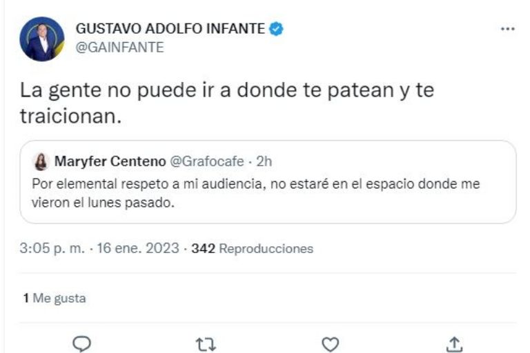 Declaraciones de Gustavo Adolfo Infante