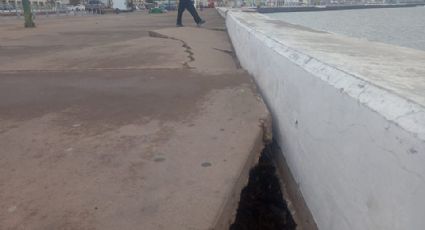Malecón de Guaymas presenta 'hundimientos'; autoridades no atienden