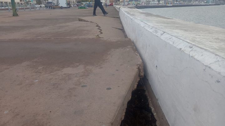 Malecón de Guaymas presenta 'hundimientos'; autoridades no atienden