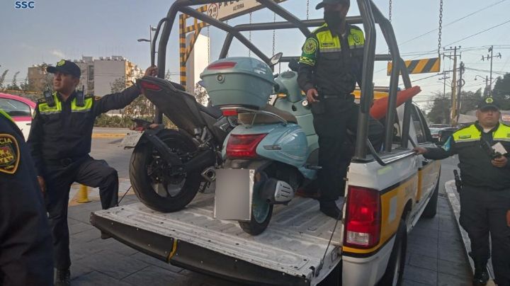 16 motocicletas terminan en el corralón tras operativo en la Venustiano Carranza
