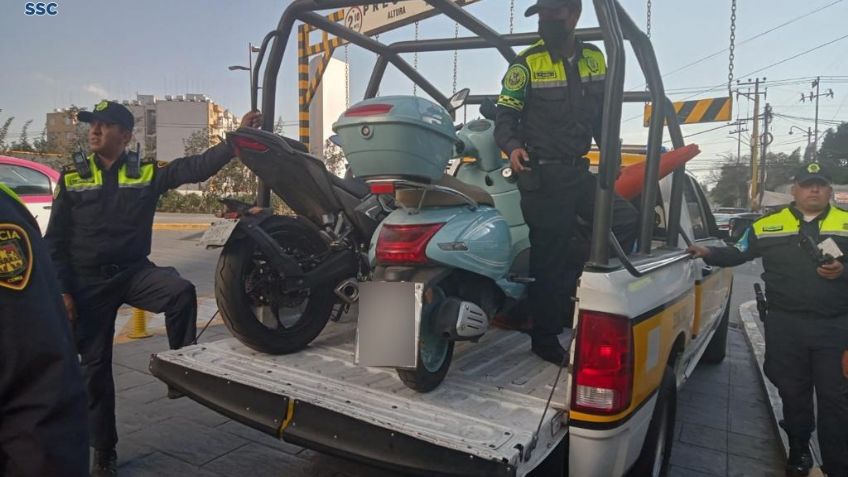 16 motocicletas terminan en el corralón tras operativo en la Venustiano Carranza