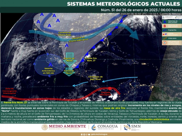 Pronóstico del clima y el tiempo en México. Foto: Conagua