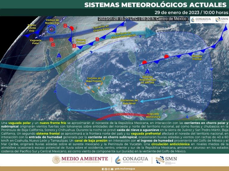 Frente Frío en México afectará Sonora. Foto: Conagua