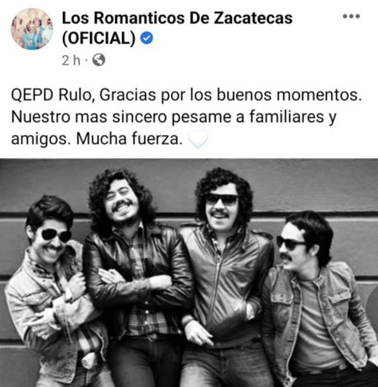 Facebook de Los Románticos de Zacatecas