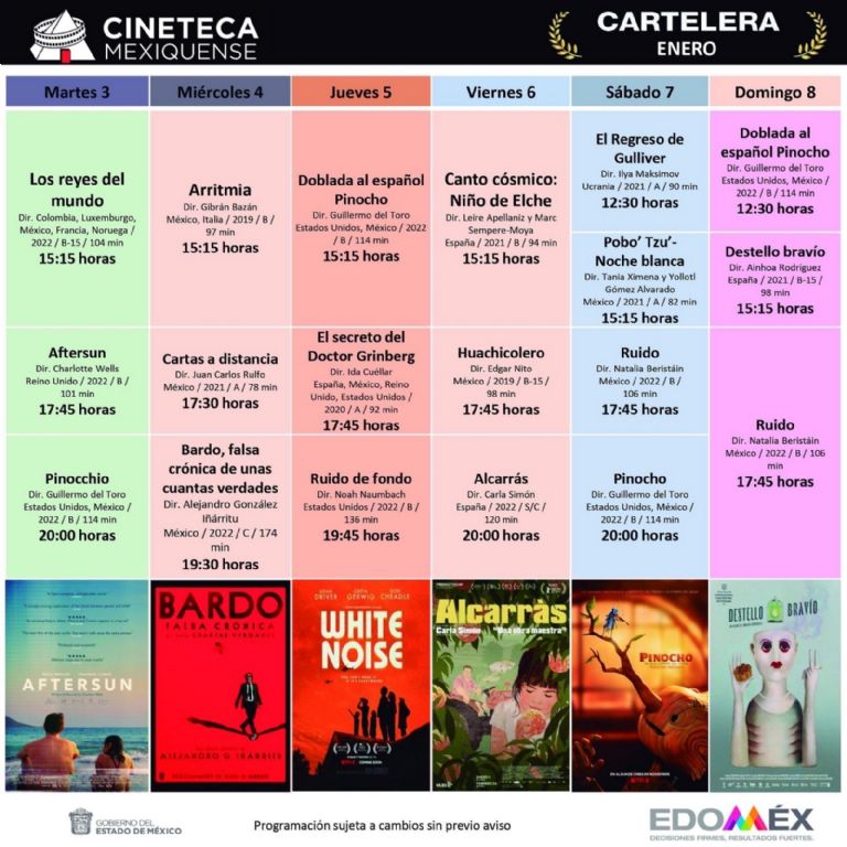 Cartelera Cineteca Mexiquense