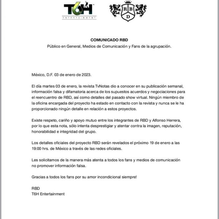 Comunicado de Rebelde