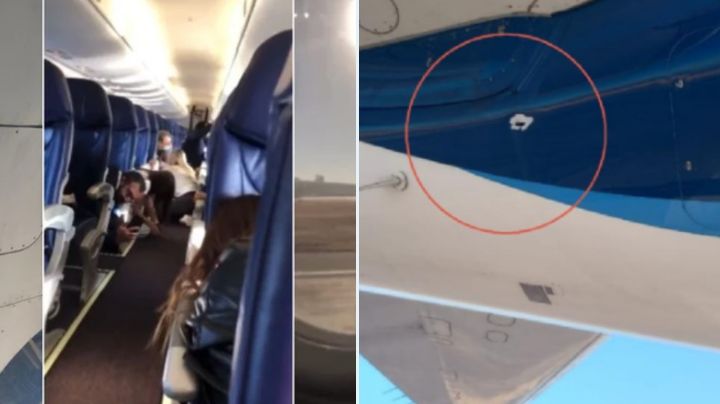 Así quedó el avión de Aeroméxico impactado por una bala en el Aeropuerto de Culiacán