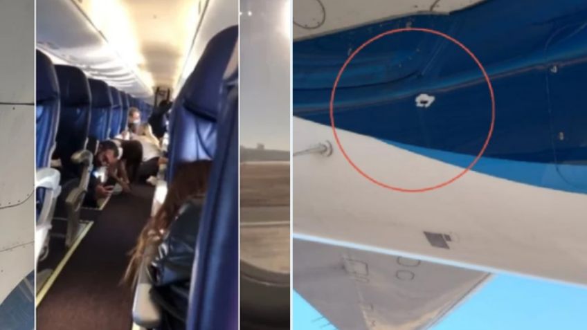 Así quedó el avión de Aeroméxico impactado por una bala en el Aeropuerto de Culiacán