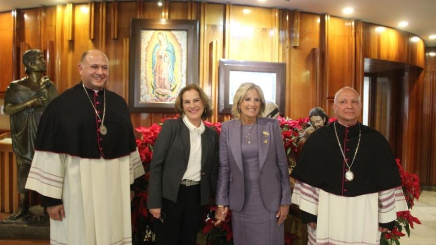 Buena anfitriona: Beatriz Gutiérrez Müller va a la Basílica de Guadalupe con Jill Biden