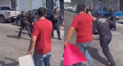 VIDEO: Transportistas se manifiestan en Uruapan; Policías les disparan gas en enfrentamiento