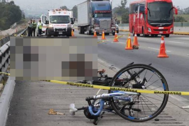 Ciclistas atropellados en la México-Puebla