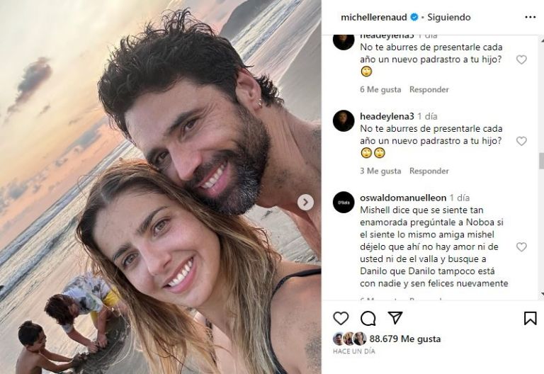 Usuarios de Instagram destrozan a Michelle Renaud y a Matías Novoa