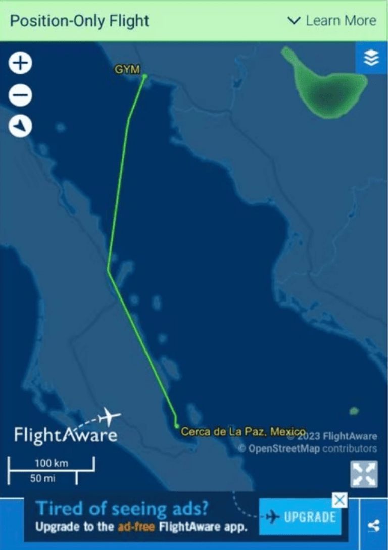 Desaparece avioneta en el Mar de Cortés. Foto: Internet