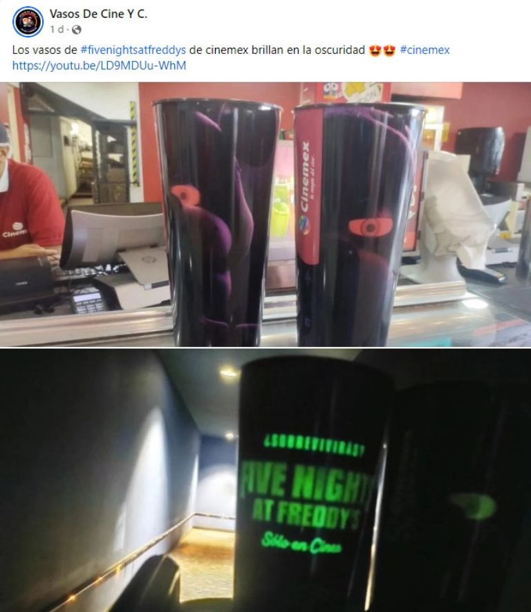 Cinemex presenta sus vasos de Five Nights at Freddy's