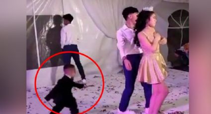 VIDEO: Niño irrumpe en espectáculo de quinceañera y termina pisoteado
